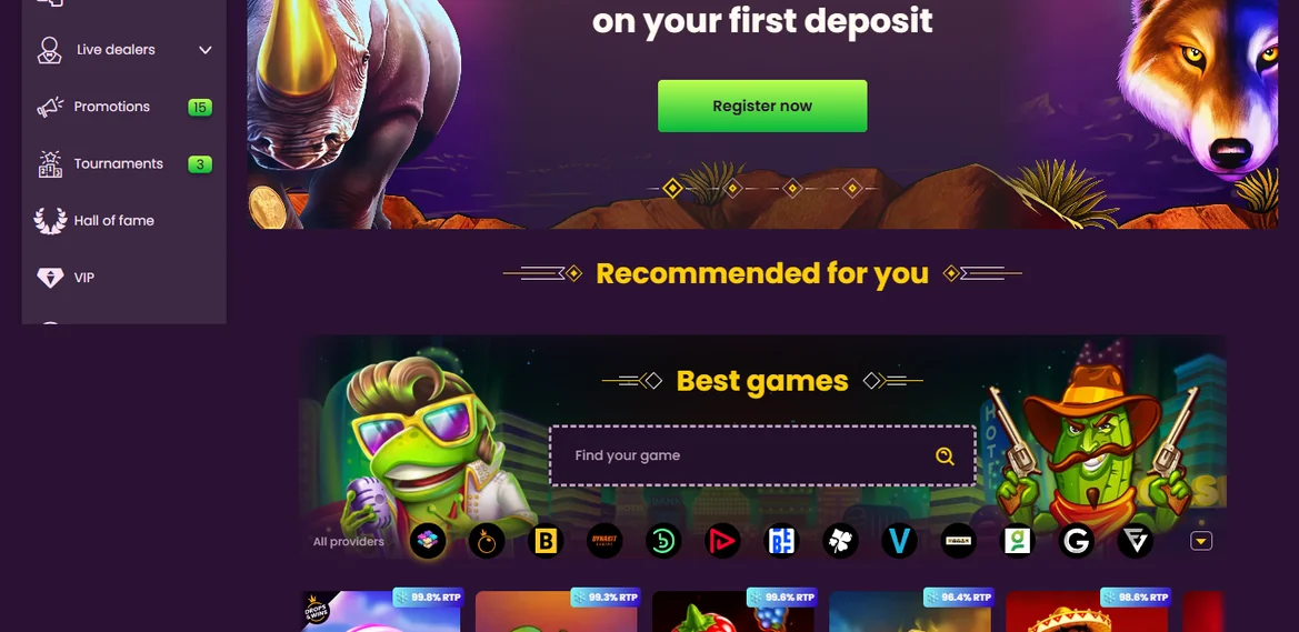 Böngészd a Bizzo Casino játékokat